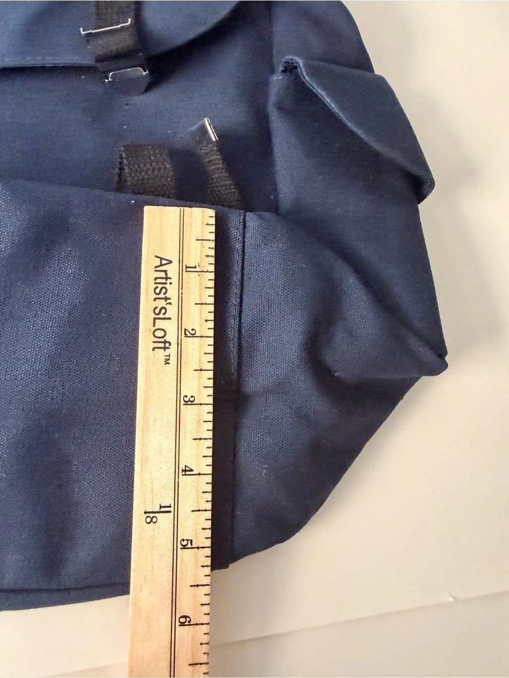 Jean Paul Gaultier Navy Canvas Backpack | White Stripe Designer Logo Bag